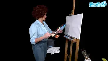 Big Tits MILF Ryan Keely Cosplay As Bob Ross Gets Horny During Painting Tutorial