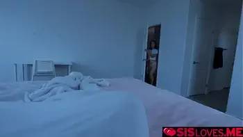 Stepsister Mira Monroe surprised her stepbrother that she masturbate to make herself feel better