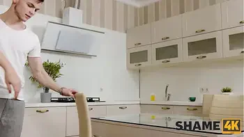 SHAME4K. Woman has tight shaved pussy that student uses in the bedroom