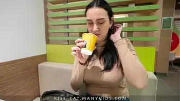 Why step son in public toilet with step mom? ︎ Stepmommy get risky cum in coffee ︎︎︎