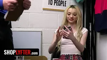 Pretty Blonde Suspect Cecelia Taylor Detained For Strip Search In The Backroom - Shoplyfter