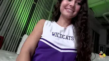 Barely legal cheerleaders Liz Jordan and Arianna Jade busted by a perverted coach!