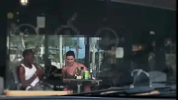 Cheating Wife #4 Part 3 - Hubby films me outside a cafe Upskirt Flashing and having an Interracial affair with a Black Man!!!