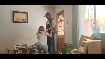 Spycam Wife caught cheating with neighbor creampie