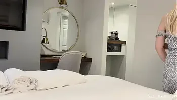 Step mom caught me spying on her in the shower in a shared hotel room.