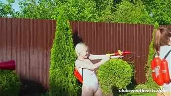 Squirting pistols in the Summer Time Makes us Horny