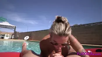 Big boobs blond gets fuck on a raft - TheFoxxxLife