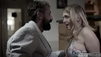 Stepuncle fucks stepniece in the kitchen