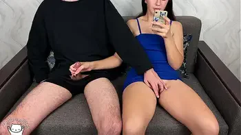 Step Brother Bent Down For Pen And Saw My Tight Pussy! He Start Touching Himself Next to Me.. Orgasm