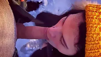 Risky sucking a stranger in a public park and swallowing hot cum