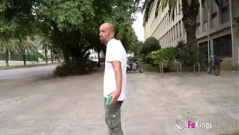 Dude introduces us to her sexy Italian student friend and fucks her for us