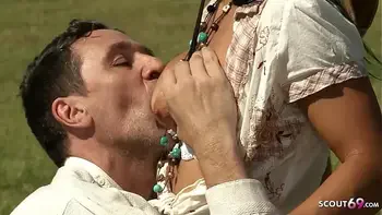 Skinny Mature farmers wife Sandra seduce to First Anal Sex by Worker