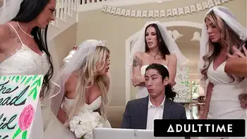 ADULT TIME - Big Titty MILF Brides Discipline Big Dick Wedding Planner With INSANE REVERSE GANGBANG!