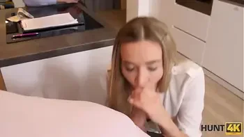 HUNT4K. Man rents an apartment and fucks a blonde immediately