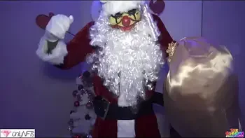 Mandi May FUCKS AND SUCKS SANTA CLAUS BIG BBC