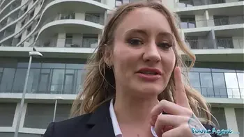 Public Agent Hot hotel worker fucks a big fat cock in a public washroom in POV