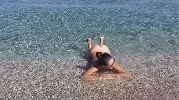 Drone exibitionism on Nudist beach