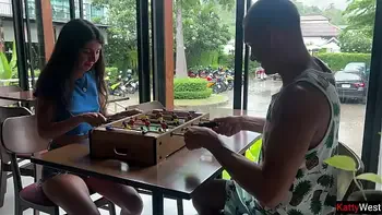 I'm lost a game and went for a walk outside with cum on my face - Cumwalk