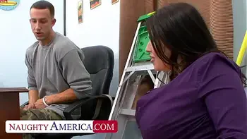 Big Busty Brunette Daphne Rosen Does What It Takes To Get The Job