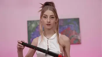 Very slow ANAL fucking witn skinny teen Sasha Page ! PISS