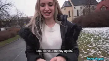 Captivating Blonde Micky Muffin Bends Over & Rides Martin's Cock To Earn Some Cash - FAKEHUB