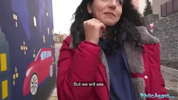 Public Agent Teen gets fucked after loosing at rock paper scissors