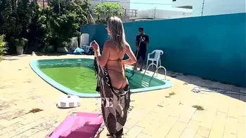 Esperei o Marido sair de casa para Dar pro limpador de piscina(completo no RED e SHEER)