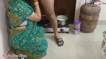 Sweet step mom share a bed with