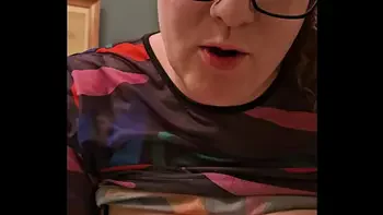 Horny bbw secretary flashes tits and panties