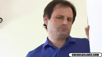 Bleach Blonde humiliates cuckold with 2 giant black dicks