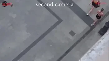 Melody squirts through the window on the head of passersby!