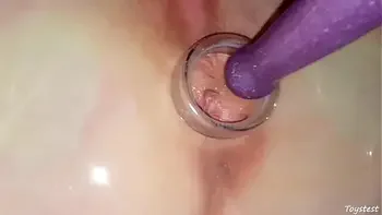 Her anal fetish comes true. Ass penetration while sitting on a chair