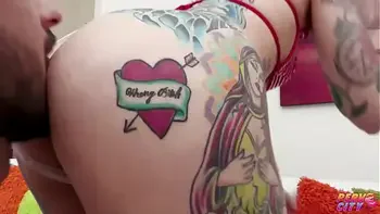 Hot Tattooed Babe Titi Ramone's First Anal Fuck Orgasm
