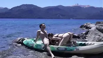 Horny teen couple gets caught having sex on public beach - HUGE cumshot amateur