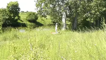 Milf sexy woman sunbathing naked on river bank. Random guy is watching. Naked in public. Public. Publicly. Wild beach Nudist. Perfect ass. Pussy. Blonde. Doggystyle. Woman got into doggy style position. Outdoor. Outside. Outdoors. Nudists. Naturist. POV