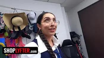 Cute Teen Nerd Gets Stripped And Fucked By LP Officer To Avoid Jail - Shoplyfter