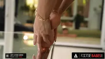 FOOTSIE BABES - Sexy Veronica Leal Uses Her Asshole To Make Him Cum On Her Feet