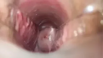 Orgasm inside the vagina close-up