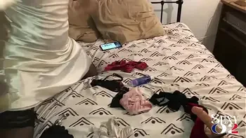 1637(ip) 01 - French Slut in White Satin Dress, Satin Panties, Garter Belt, Heels and Stockings, Blowjob, Rimming, Doggystyle Fuck, Dirty Talk