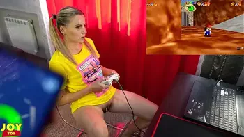 Letsplay Retro Game With Remote Vibrator in My Pussy - OrgasMario By Letty Black