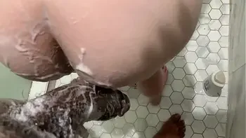 Stepsister shares shower with big dick stepbrother ! Why are you rubbing your dick playing on my ass like that