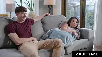 ADULT TIME - Kimmy Kimm CAUGHT MASTURBATING By Her Roomie, But She Can't Resist His Huge Cock!