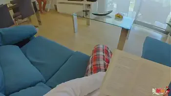 Stepmother Accidentally Sat on Stepson's Cock with Her Naked Pussy