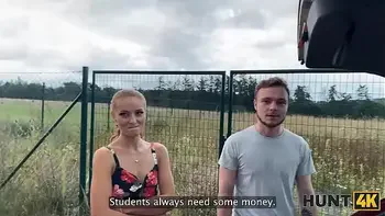 HUNT4K. Red riding hood is good in sucking big cocks and riding them