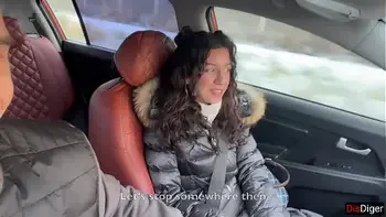 Risky Public Sex in the Car Huge Cum on Face and Cumwalk in metro