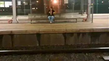 Public Outdoor Train Station Fuck with a Stranger