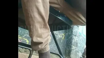 UP SKIRT... playing with an African teen slut I met at the park public making out