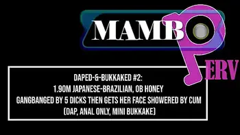DAPed-&-Bukkaked #2: 1.90m Japanese-Brazilian, OB Honey gangbanged by 5 dicks then gets her face showered by cum (DAP, Anal only, Pissing, Mini Bukkake, ATM, 5on1 Gangbang, Monster cocks )OB454