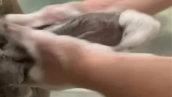 Sexy Petite Blonde Step Sister Called Step Brother To Bring Her A Towel In The Bathroom And This Happened