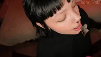 Cutie goth teen enjoys huge cock and creampie